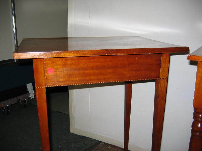 Picture 031.jpg - Hepplewhite Type Stand, Tapered legs, inlaid, hidden drawer